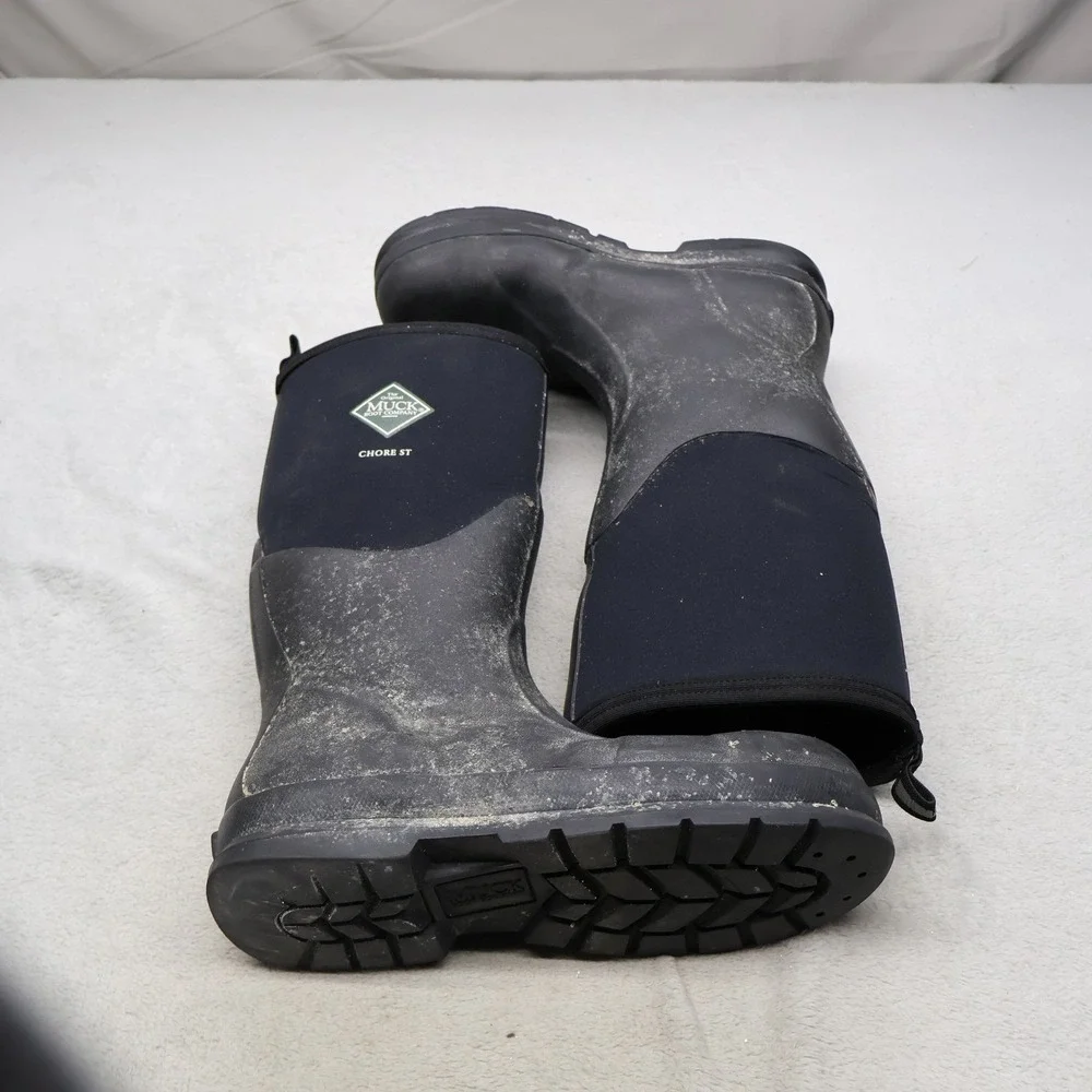 Muck Unisex M9 W10 Rain Boots Black Chore Steel Toe Waterproof Utility 010022